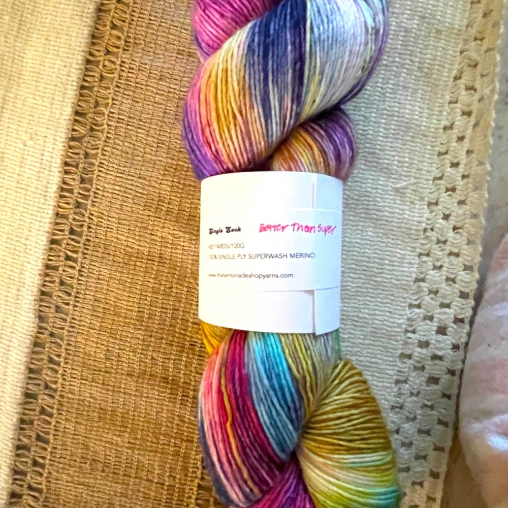 Lemonade Shop Hand Dyed Yarn, Fingering Weight, Merino Singles